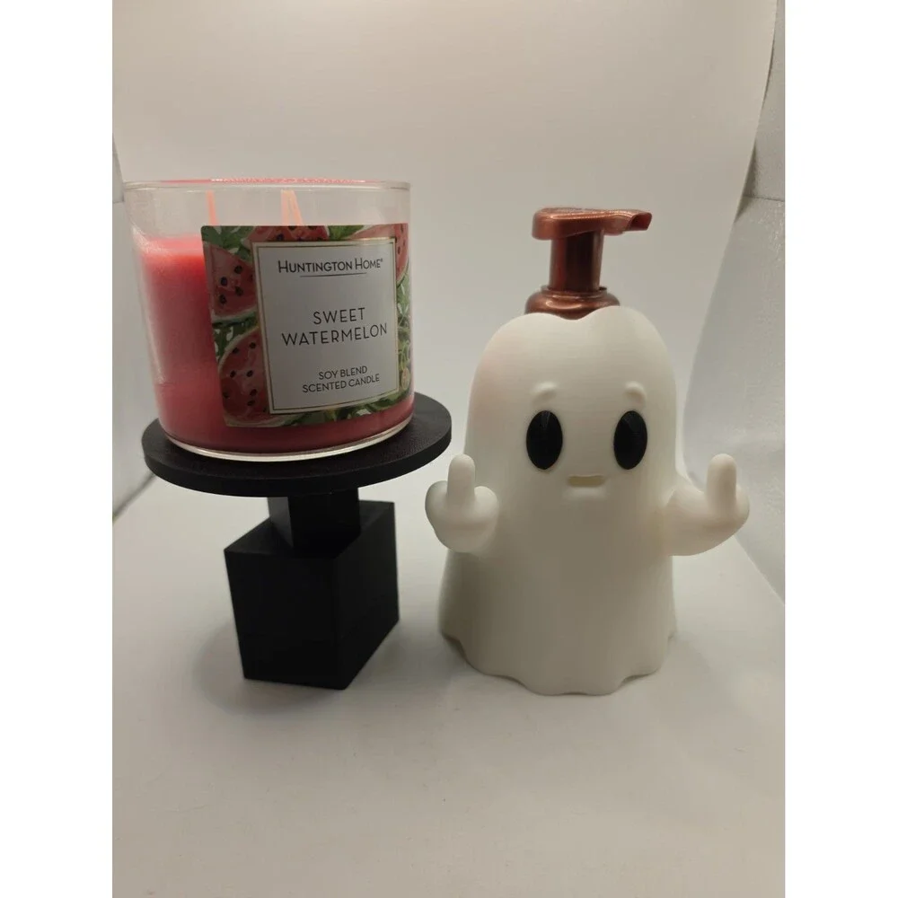 Halloween Ghost Soap Dispenser Holder with Pumpkin Basket Compatible Bath & Body